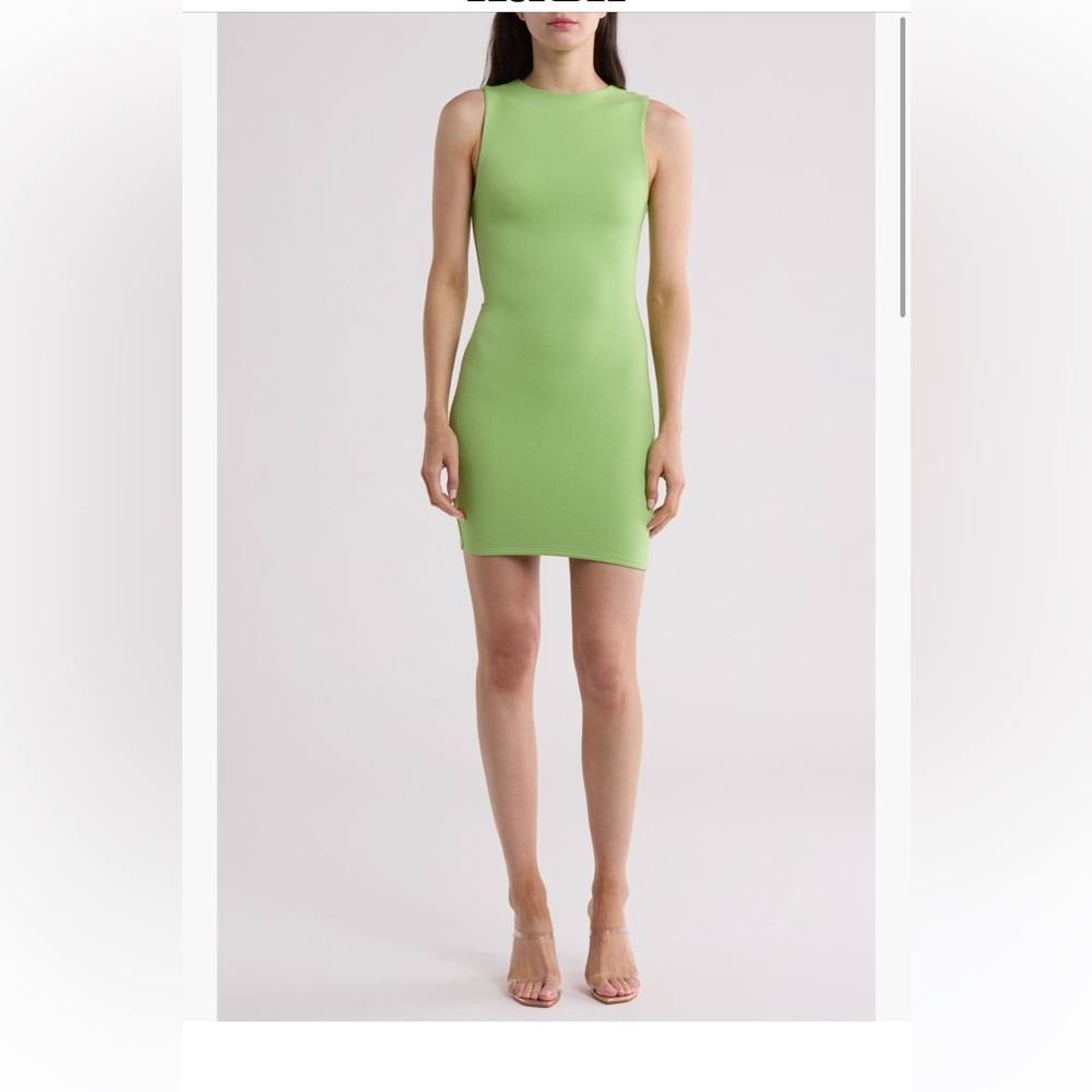 naked wardrobe Lime Green Sleeveless Bodycon Mini Dress